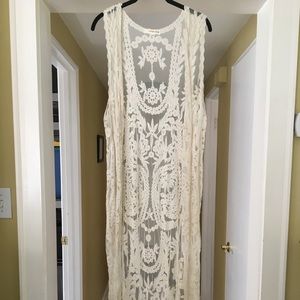 Boho Cream Lace Duster